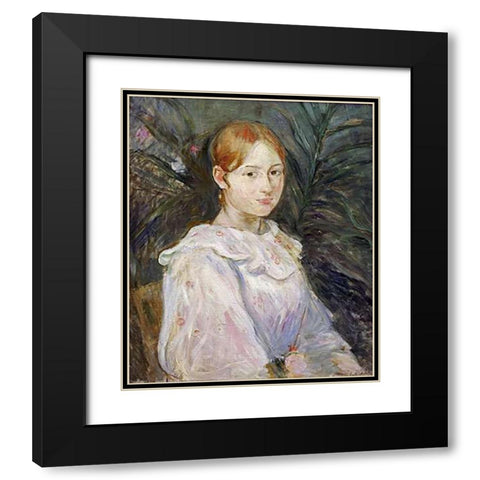Alice Gamby En Buste Black Modern Wood Framed Art Print with Double Matting by Morisot, Berthe