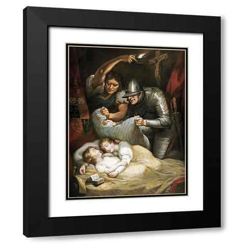 The Princes In The Tower Black Modern Wood Framed Art Print with Double Matting by Northcote, James