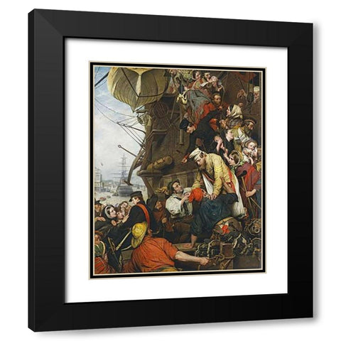 Home Again Black Modern Wood Framed Art Print with Double Matting by ONeil, Henry Nelson