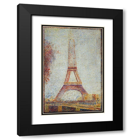 La Tour Eiffel Black Modern Wood Framed Art Print with Double Matting by Palmie, Charles