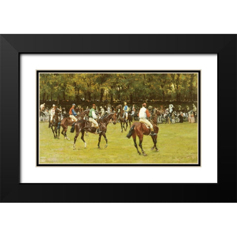 In The Paddock Black Modern Wood Framed Art Print with Double Matting by Panerai, Ruggero
