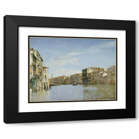 The Grand Canal, Venice Black Modern Wood Framed Art Print with Double Matting by Pasini, Alberto
