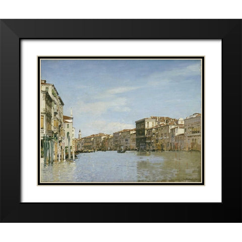 The Grand Canal, Venice Black Modern Wood Framed Art Print with Double Matting by Pasini, Alberto