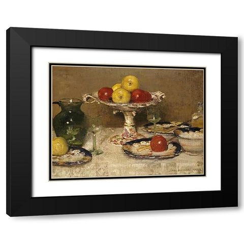 Still Life: Dessert Black Modern Wood Framed Art Print with Double Matting by Paterson, James