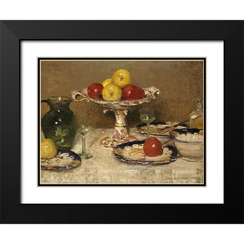 Still Life: Dessert Black Modern Wood Framed Art Print with Double Matting by Paterson, James