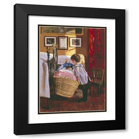 A Watchful Eye Black Modern Wood Framed Art Print with Double Matting by Pedersen, Viggo