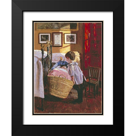 A Watchful Eye Black Modern Wood Framed Art Print with Double Matting by Pedersen, Viggo