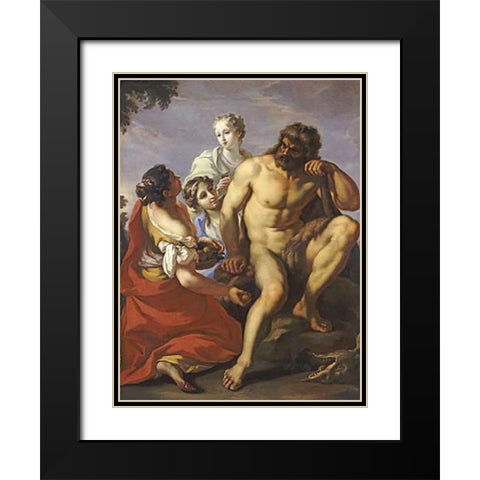 Hercules In The Garden of The Hesperides Black Modern Wood Framed Art Print with Double Matting by Pellegrini, Gianantonio