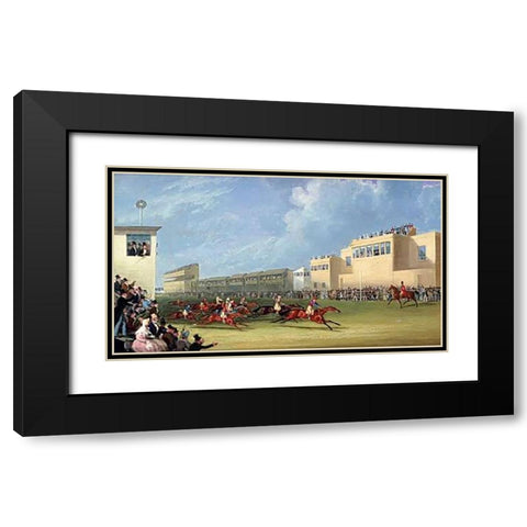 The Ascot Gold Cup, 1834 Black Modern Wood Framed Art Print with Double Matting by Pollard, James