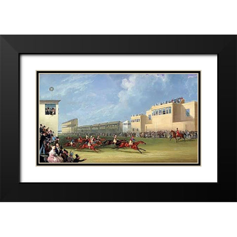 The Ascot Gold Cup, 1834 Black Modern Wood Framed Art Print with Double Matting by Pollard, James