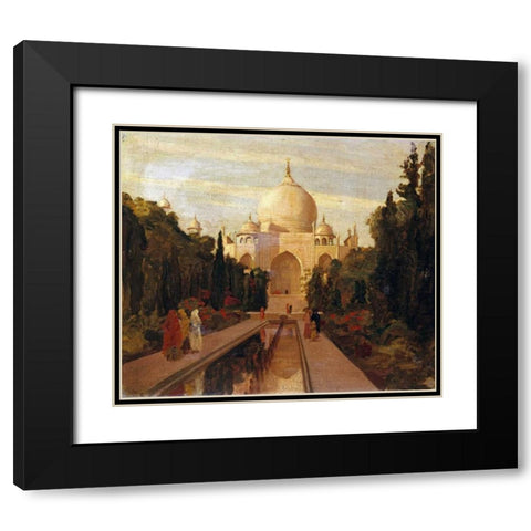 The Taj Mahal Black Modern Wood Framed Art Print with Double Matting by Prinsep, Valentine Cameron