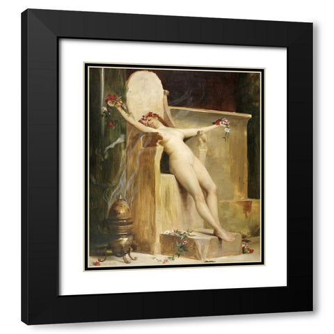 The Offering Black Modern Wood Framed Art Print with Double Matting by Ralli, Theodore Jacques