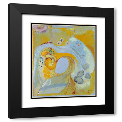 The Buddha Black Modern Wood Framed Art Print with Double Matting by Redon, Odilion