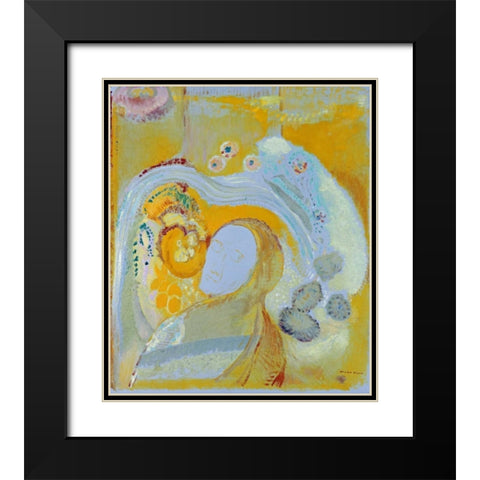 The Buddha Black Modern Wood Framed Art Print with Double Matting by Redon, Odilion