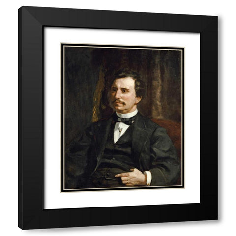 Portrait du Colonel Barton Howard Jenks Black Modern Wood Framed Art Print with Double Matting by Renoir, Pierre-Auguste