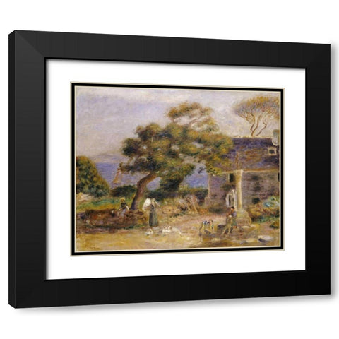 A View of Treboul Black Modern Wood Framed Art Print with Double Matting by Renoir, Pierre-Auguste