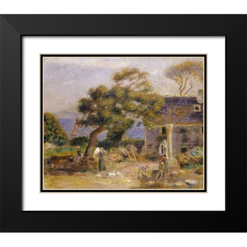 A View of Treboul Black Modern Wood Framed Art Print with Double Matting by Renoir, Pierre-Auguste