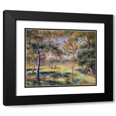 The Glade Black Modern Wood Framed Art Print with Double Matting by Renoir, Pierre-Auguste
