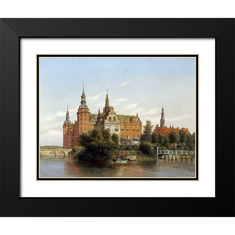 Frederiksborg Castle, Denmark Black Modern Wood Framed Art Print with Double Matting by Richardt, Ferdinand