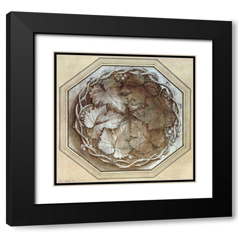 Design For a Fruit Bowl Black Modern Wood Framed Art Print with Double Matting by Romano, Giulio