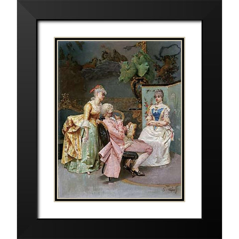 The Sitting Black Modern Wood Framed Art Print with Double Matting by Rosati, Giulio