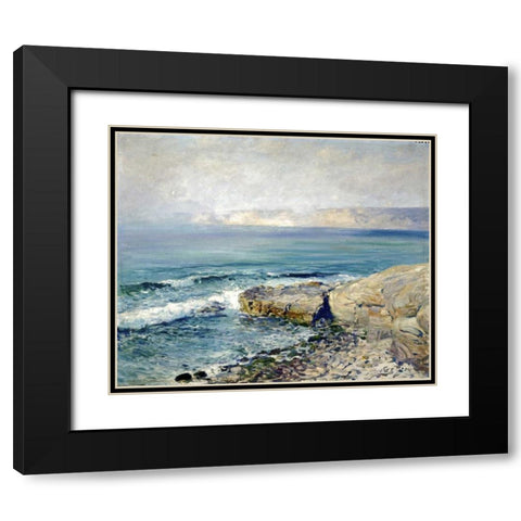 Incoming Fog, La Jolla Black Modern Wood Framed Art Print with Double Matting by Rose, Guy