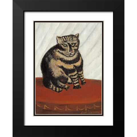 The Tabby Black Modern Wood Framed Art Print with Double Matting by Rousseau, Henri