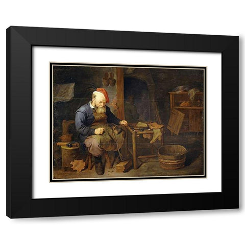 A Cobbler Black Modern Wood Framed Art Print with Double Matting by III, David