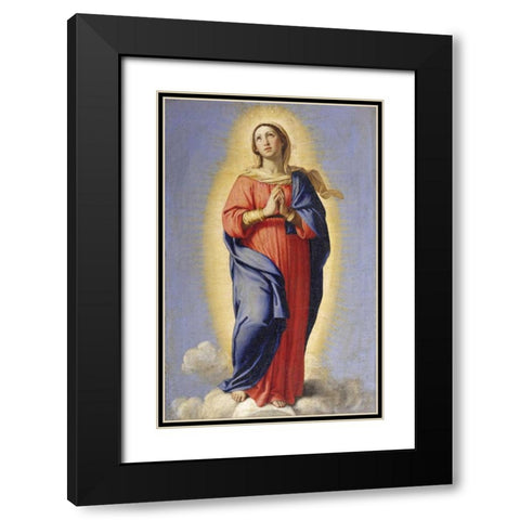 The Immaculate Conception Black Modern Wood Framed Art Print with Double Matting by Salvi, Giovanni Battista