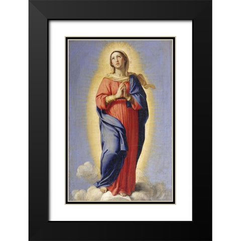 The Immaculate Conception Black Modern Wood Framed Art Print with Double Matting by Salvi, Giovanni Battista