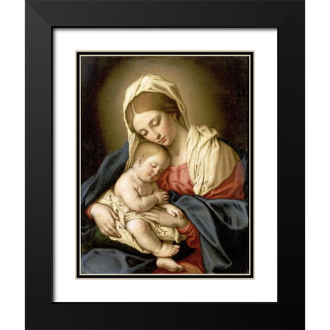 The Madonna and Child Black Modern Wood Framed Art Print with Double Matting by Salvi, Giovanni Battista