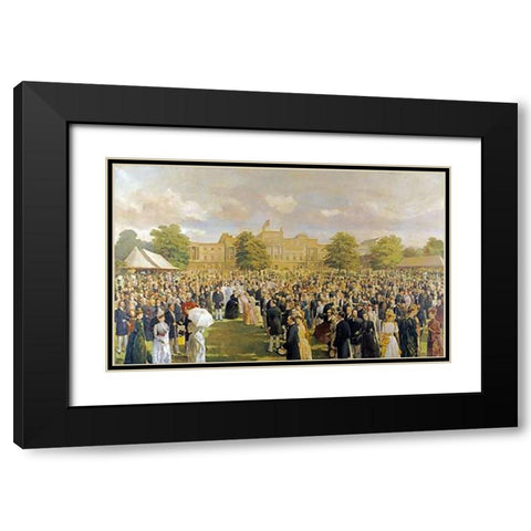 Queen Victorias Jubilee Garden Party Black Modern Wood Framed Art Print with Double Matting by Sargent, Frederick