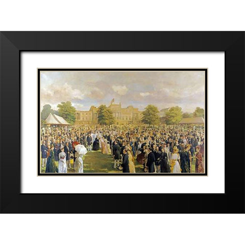 Queen Victorias Jubilee Garden Party Black Modern Wood Framed Art Print with Double Matting by Sargent, Frederick