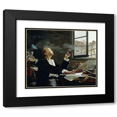 Weltverloren Black Modern Wood Framed Art Print with Double Matting by Scheel, Ernst