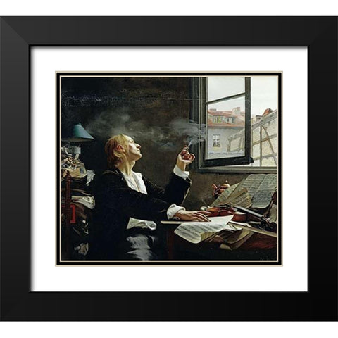 Weltverloren Black Modern Wood Framed Art Print with Double Matting by Scheel, Ernst