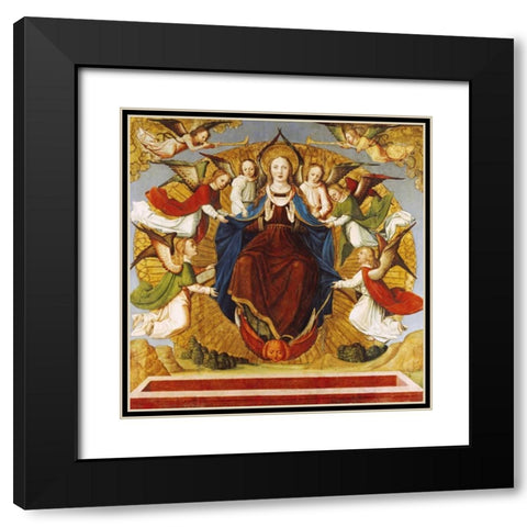 The Assumption of The Virgin Black Modern Wood Framed Art Print with Double Matting by School of Avignon