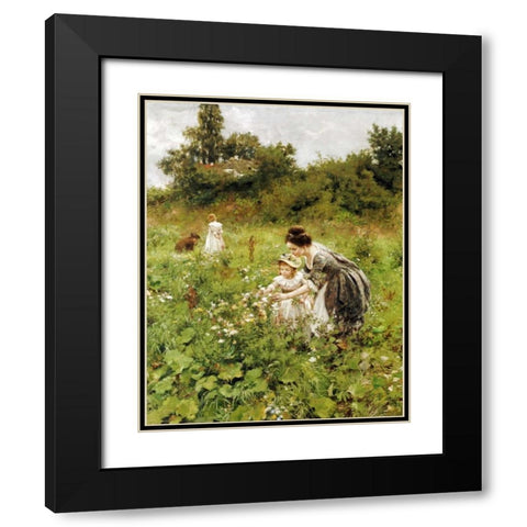 Summers Delight. Sommerlust Black Modern Wood Framed Art Print with Double Matting by Seeger, Hermann