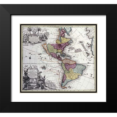 Atlas Geographicus Black Modern Wood Framed Art Print with Double Matting by Seutter, Georg Matthaus