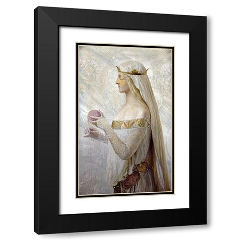 Fair Rosamund Black Modern Wood Framed Art Print with Double Matting by Sidney, Herbert