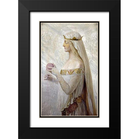 Fair Rosamund Black Modern Wood Framed Art Print with Double Matting by Sidney, Herbert