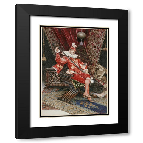 Madrigale Black Modern Wood Framed Art Print with Double Matting by Signorini, Giuseppe