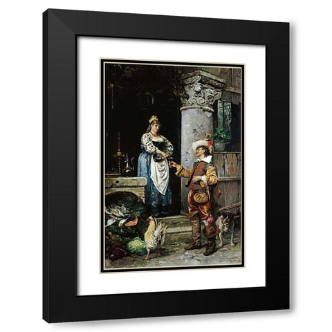 Wine For The Weary Black Modern Wood Framed Art Print with Double Matting by Simonetti, Attilio