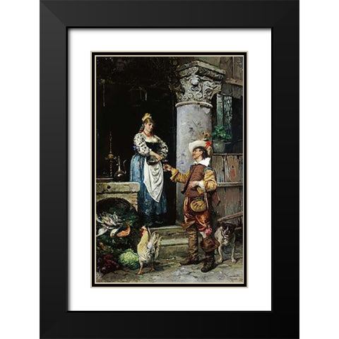Wine For The Weary Black Modern Wood Framed Art Print with Double Matting by Simonetti, Attilio