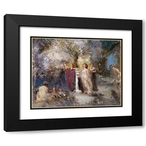 Romance Black Modern Wood Framed Art Print with Double Matting by Sims, Charles
