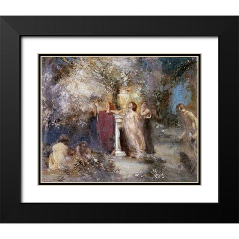 Romance Black Modern Wood Framed Art Print with Double Matting by Sims, Charles