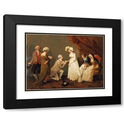 The ProVintageal Black Modern Wood Framed Art Print with Double Matting by Singleton, Henry