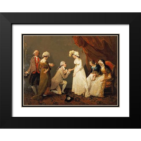 The ProVintageal Black Modern Wood Framed Art Print with Double Matting by Singleton, Henry