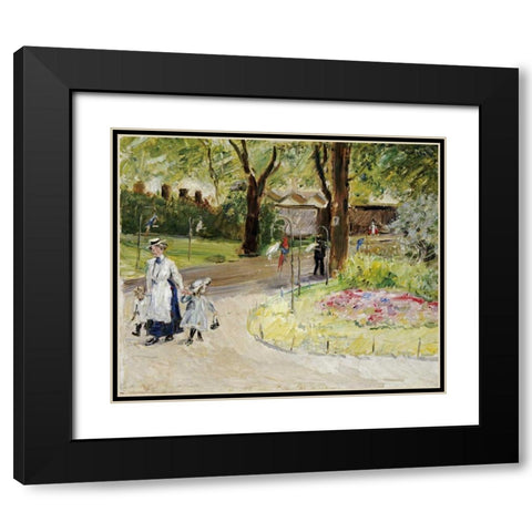 The Entrance to The Zoological Gardens, Frankfurt Black Modern Wood Framed Art Print with Double Matting by Slevogt, Max