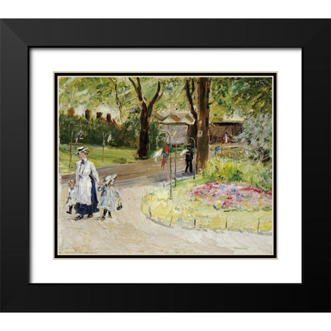 The Entrance to The Zoological Gardens, Frankfurt Black Modern Wood Framed Art Print with Double Matting by Slevogt, Max