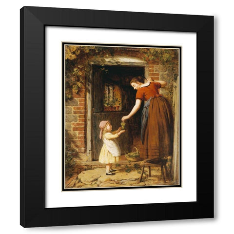 Gathering The Grapes Black Modern Wood Framed Art Print with Double Matting by Smith, George